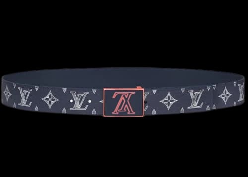 Louis Vuitton Belt Metropole Monogram Upside Down Ink Navy