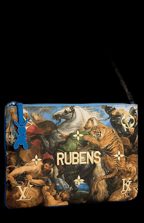 Louis Vuitton Clutch Peter Paul Rubens Masters Jeff Koons Blue Multicolor