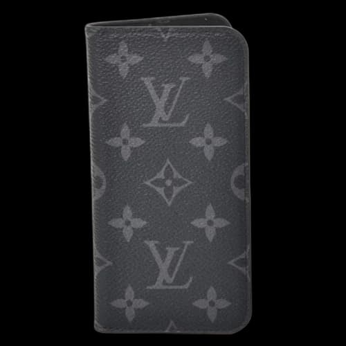 Louis Vuitton Folio Case iPhone X Monogram Eclipse Gray/Black