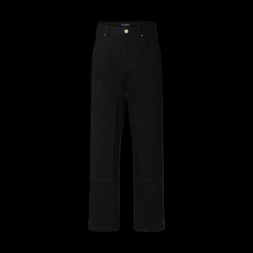 Louis Vuitton Monogram Detail Carpenter Denim Pants Black