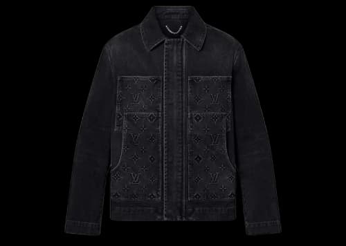 Louis Vuitton Monogram Short Sleeved Denim Workwear Shirt Black