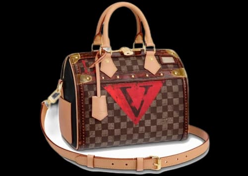 Louis Vuitton Speedy Bandouliere Damier Ebene Time Trunk 25 Brown Multicolor