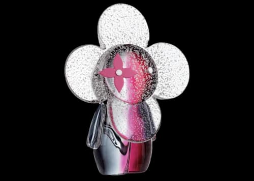 Louis Vuitton Vivienne Glass Figure GI0408 Silver/Pink