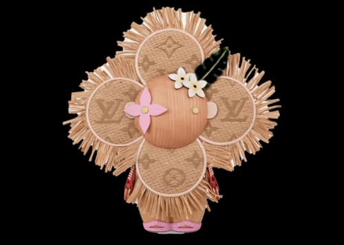 Louis Vuitton Vivienne Raffia Giant Wood Figure GI0618 Tan