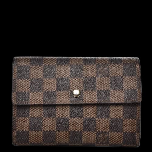 Louis Vuitton Wallet Porte Tresor Etui Papier Damier Ebene Brown