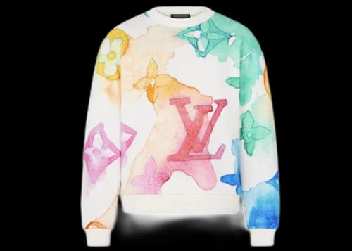 Louis Vuitton Watercolor Giant Monogram Sweatshirt White