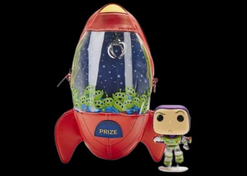 Loungefly Disney Pixar Toy Story Pizza Planet Bag & Funko Pop! Toy Story 4 Buzz Lightyear Diamond Collection Limited Edition Bundle