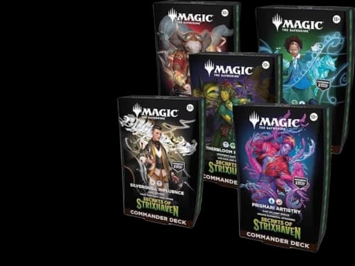 Magic: The Gathering Secrets of Strixhaven (Silverquill Influence, Prismari Artistry, Witherbloom Pestilence, Lorehold Spirit, Quandrix Unlimited) Commander Deck Bundle