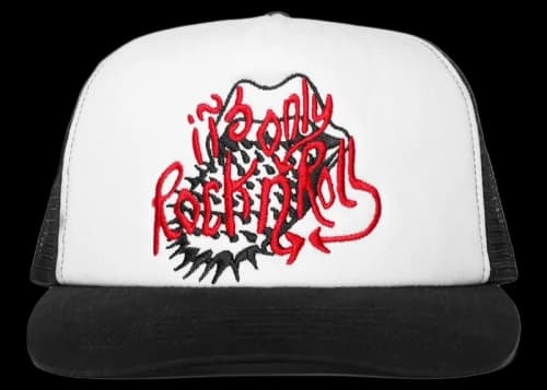 Market MKT Rolling Stones Rock N' Roll Trucker Hat Black
