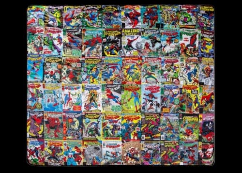 Marvel Spider-Man 60th Anniversary Special Edition Sherpa Throw Blanket Blue