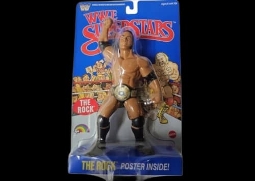 Mattel LJN WWE Superstars Series3 The Rock Blue Card Action Figure
