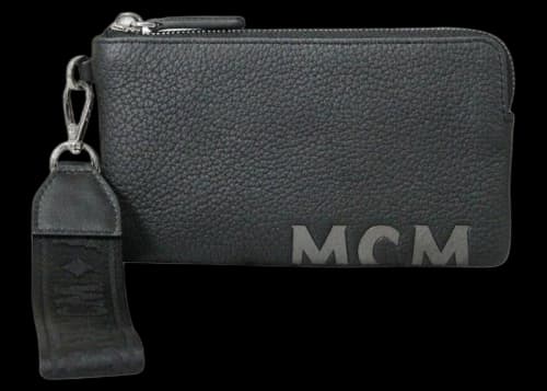 MCM Zipped Multifunction Wristlet Clutch Wallet Large Black