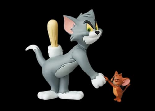 Medicom UDF Tom and Jerry- Tom with Club and Jerry with Bombs Figure Gray/Brown