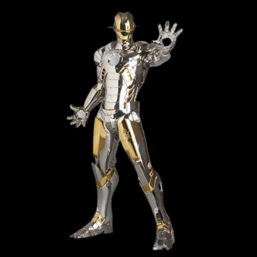 Medicom x Hajime Sorayama x Marvel Iron Man Metropolis Variant Ver Figure Metallic Silver Gold