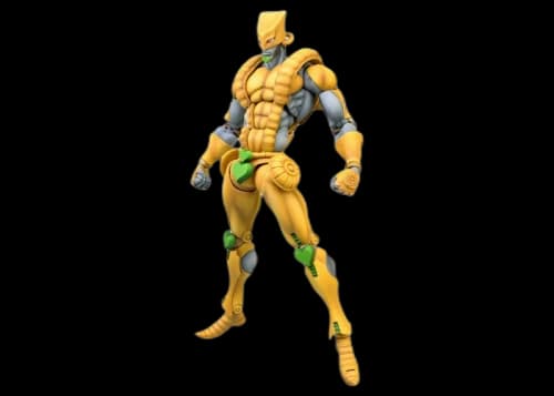 Medicom Super Action Statue JoJo's Bizarre Adventure Part 3 Stardust Crusaders The World Chozokado Re-Run Action Figure Yellow