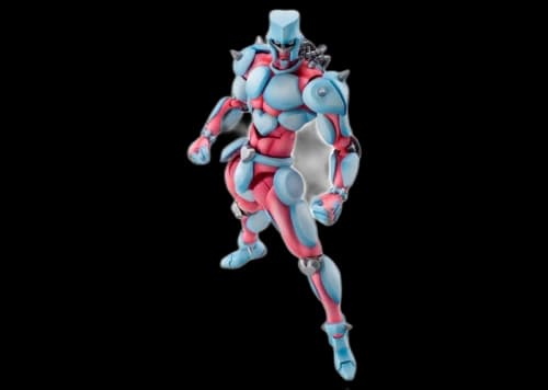 Medicom Super Action Statue JoJo's Bizarre Adventure Part 4 Diamond Is Unbreakable Crazy Diamond Chozokado Re-Run Action Figure Blue & Red