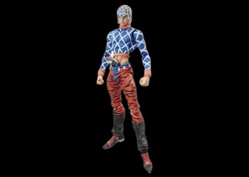 Medicom Super Action Statue JoJo's Bizarre Adventure Part 5 Golden Wind Guido Mista And Sex Pistols Chozokado Action Figure Blue