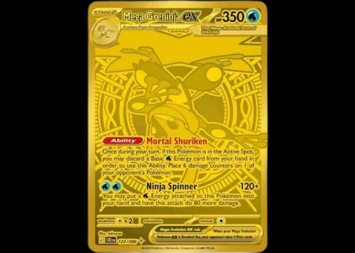 Mega Greninja 2026 Pokémon Mega Evolution Chaos Rising Mega Greninja ex Gold Card (English) 122/086 Ungraded