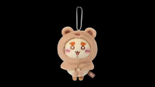 Miniso Chiikawa Fluffy Bear Hood Mascot Series Shisa Plush Keychain