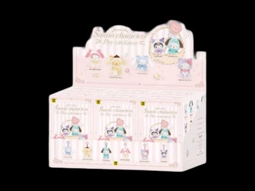 Miniso Top Toy Sanrio Characters Play With Kittens Series Plush Keychains Sealed Case (6 Blind Box)