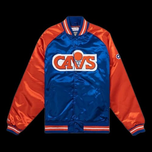 Mitchell & Ness x Cleveland Cavaliers 80s Satin Snap Jacket Orange/Blue