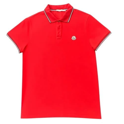 Moncler Logo Patch Polo Shirt Red
