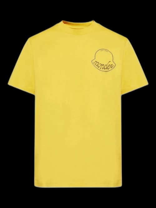 Moncler Logo Printed Crewneck T-shirt Yellow