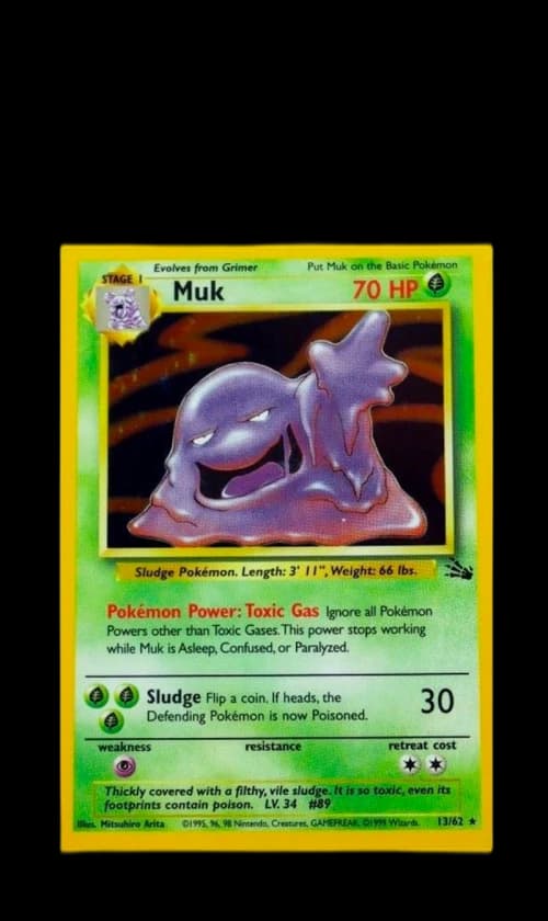 Muk-Holo 1999 Pokemon TCG Fossil #13/62 (PSA or BGS Graded)