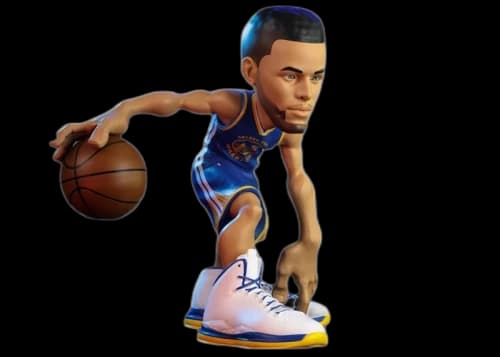 NBA Small Stars Stephen Curry Action Figure 2020-21 Warriors Icon Edition Blue