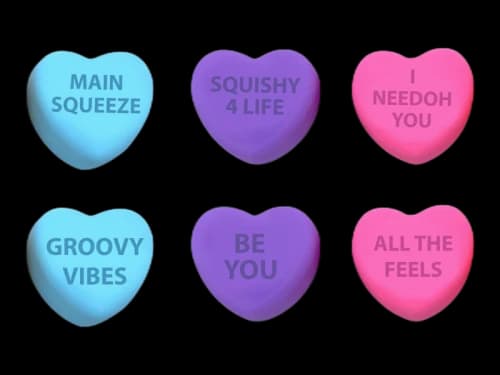 NeeDoh Color Change Squeeze Heart Squishy Fidget Toy Set of 3 Purple/Pink/Blue