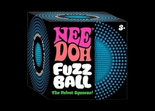 NeeDoh Fuzzball The Velvet Squeeze Squishy Fidget Toy Blue