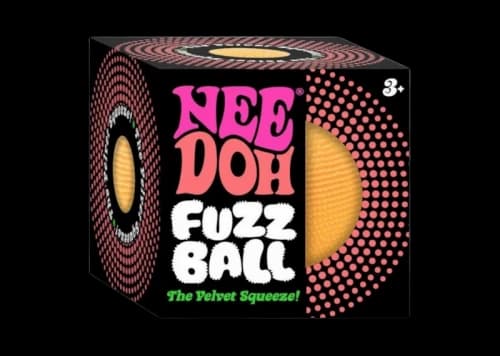 NeeDoh Fuzzball The Velvet Squeeze Squishy Fidget Toy Orange