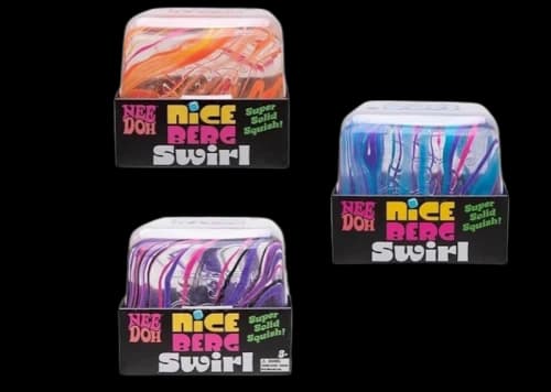 NeeDoh Jumbo Swirl Nice Berg Squishy Fidget Toy 3x Lot Orange/Blue/Purple