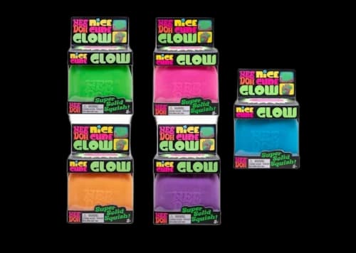 NeeDoh Nice Cube Glow Squishy Fidget Toy 5x Lot Pink/Orange/Purple/Green/Blue