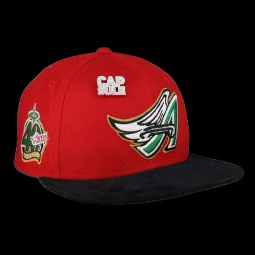 New Era Anaheim Angels Capsule Christmas Corduroy 40th Season 59Fifty Fitted Hat Red/Green