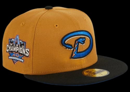 New Era Arizona Diamondbacks Ancient Egypt 20th Anniversary Champs Hat Club Exclusive 59Fifty Fitted Hat Khaki/Black/Royal Blue
