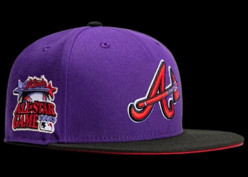 New Era Atlanta Braves T-Dot 40th Anniversary Patch Alternate Hat Club Exclusive 59Fifty Fitted Hat Purple/Black