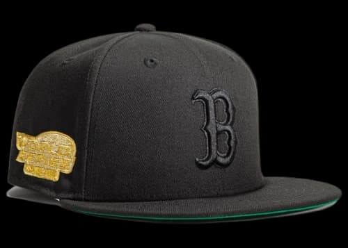 New Era Boston Red Sox Gold Digger 2004 World Series Patch Hat Club Exclusive 59Fifty Fitted Hat Black