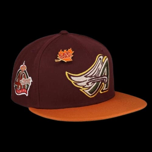 New Era California Angels Capsule Fall 2.0 40th Season Fitted Hat 59Fifty Fitted Hat Maroon/Green