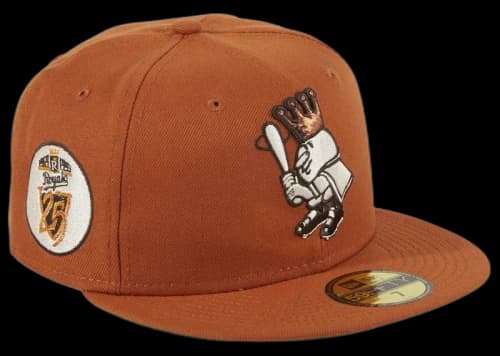 New Era Campfire Kansas City Royals 25th Anniversary Patch Hat Club Exclusive 59Fifty Fitted Hat Burnt Orange