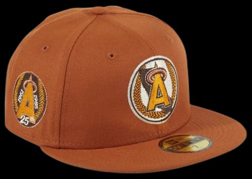 New Era Campfire Los Angeles Angels 25th Anniversary Patch Hat Club Exclusive 59Fifty Fitted Hat Burnt Orange