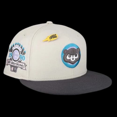 New Era Chicago Cubs Capsule Comet Collection 1990 All Star Game 59Fifty Fitted Hat Grey/Pink