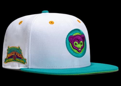 New Era Chicago Cubs Dogtown Wrigley Field Patch Alternate Hat Club Exclusive 59Fifty Fitted Hat White/Teal