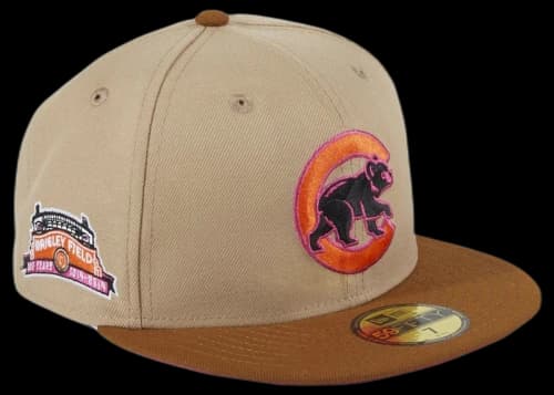 New Era Chicago Cubs PBJ Wrigley Field Patch Alternate Hat Club Exclusive 59Fifty Fitted Hat Tan/Brown