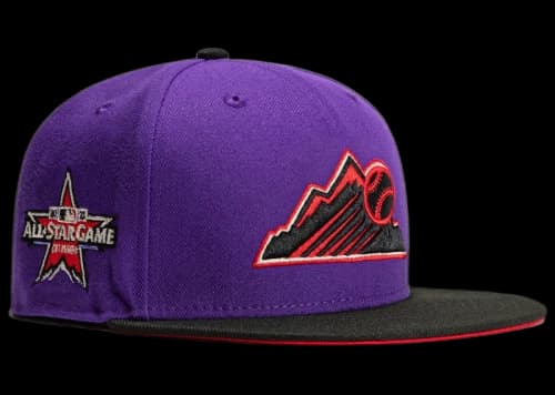 New Era Colorado Rockies T-Dot 2021 All Star Game Patch BP Hat Club Exclusive 59Fifty Fitted Hat Purple/Black