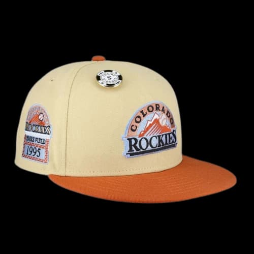 New Era Colorado Rockies Vegas Gold Collection Coors Field Patch 59Fifty Fitted Hat Tan/Grey