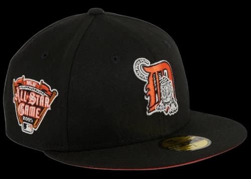 New Era Detroit Tigers Glow My God 2005 All Star Game Patch Alternate Hat Club Exclusive 59Fifty Fitted Hat Black