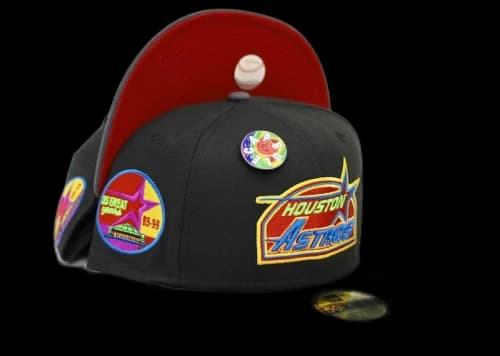 New Era Houston Astros Capsule Doppler Radar Collection 35 Years 59Fifty Fitted Hat Black/Red