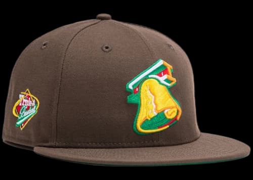 New Era Lehigh Valley Iron Pigs Taco Pack Triple-A Baseball Patch Hat Club Exclusive 59Fifty Fitted Hat Brown
