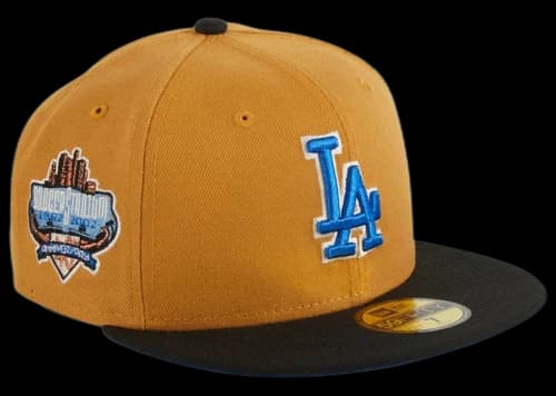 New Era Los Angeles Ancient Egypt Dodgers Stadium 40th Anniversary Hat Club Exclusive 59Fifty Fitted Hat Khaki/Black/Royal Blue